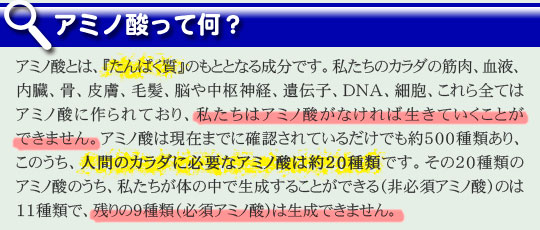 アミノ酸って何?